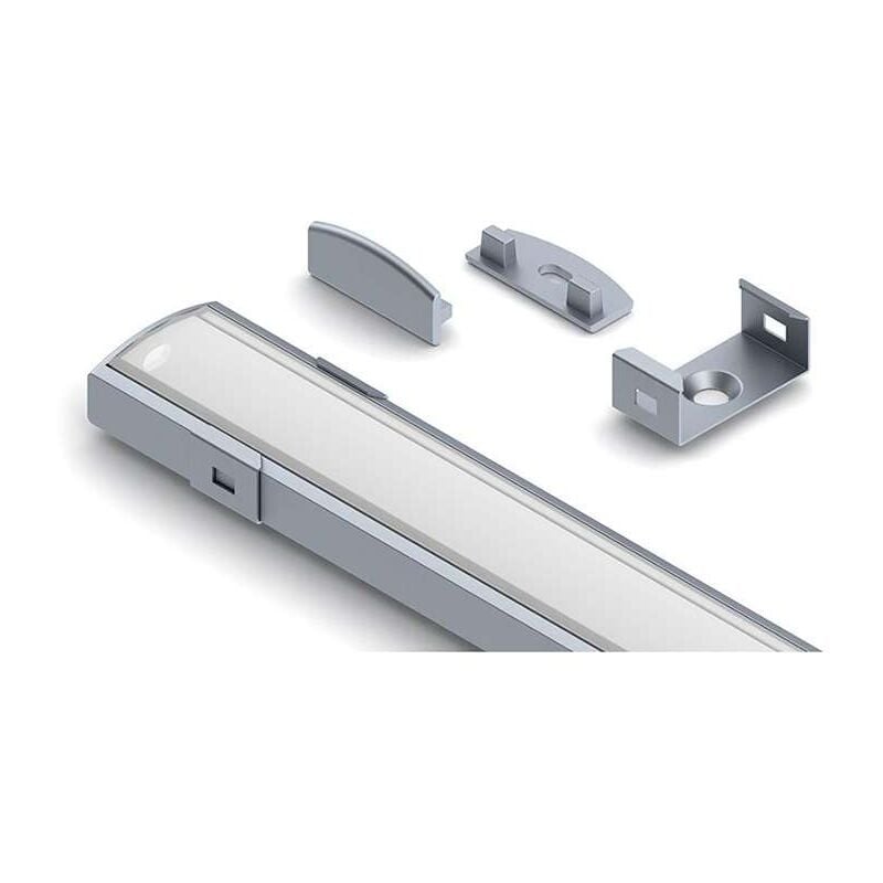 Ledson - Profilé SLW8 Plat (8mm) pour Ruban Large jusqu'à 20mm Longueur 2m