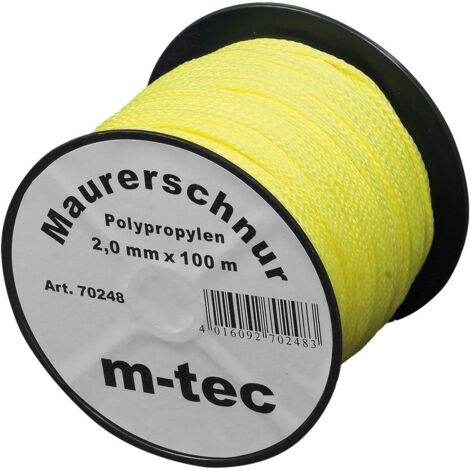 Profilbau Lot-Maurerschnur 2 mm, 100 m Rolle, gelb fluoreszierend