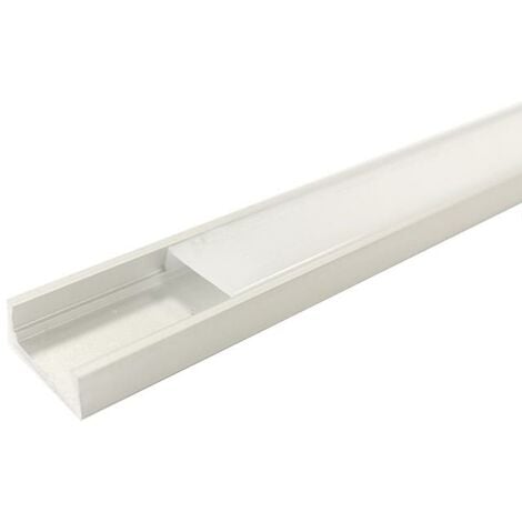 Profilé Aluminium 1m pour Ruban LED avec Couvercle Blanc Opaque - SILAMP - Aluminium