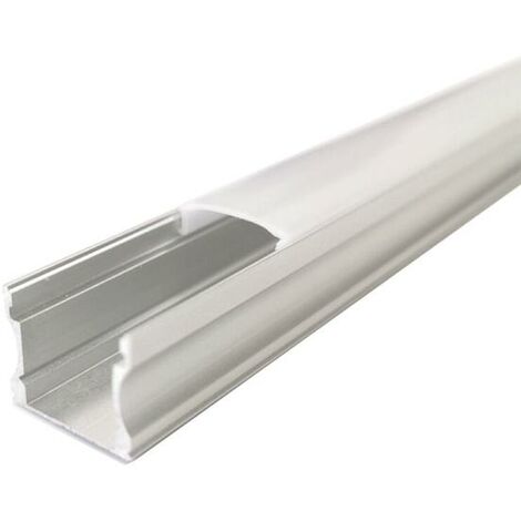 Profilé Aluminium 1m pour Ruban LED - Couvercle Opaque - SILAMP - Aluminium