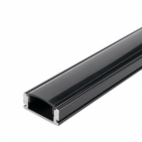 Profilé Aluminium 2m Noir pour Ruban LED - Cache Opaque Noir