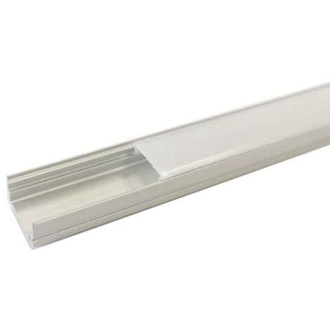 Profilé Aluminium 2m pour Ruban LED Couvercle Blanc Opaque - SIL