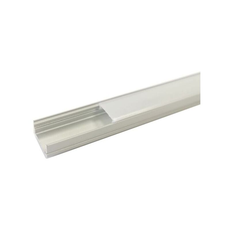 Silamp - Profilé Aluminium 2m pour Ruban led Couvercle Blanc Opaque