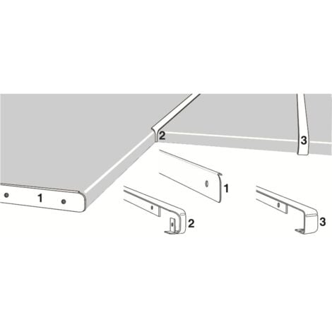 aluminium bord droite jonction d'angle 2/4R 38mm R0/2mm x 670mm - NORDLINGER - 680153