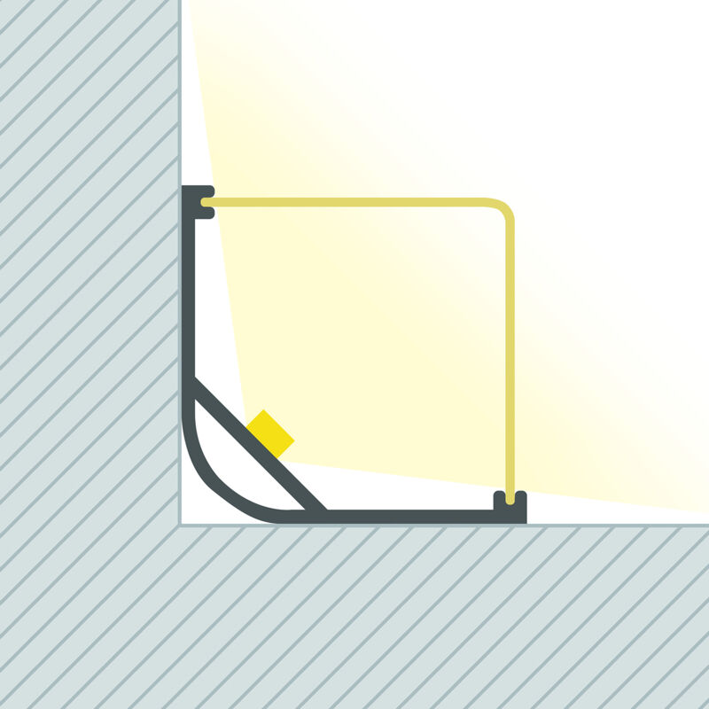 Profilé Aluminium Angle Triangulaire 2m pour Ruban led jusqu'à 20mm Noir 2 m Blanc translucide