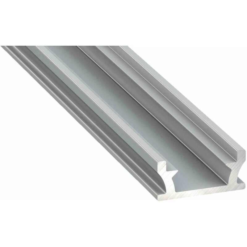 PROFILÉ ALUMINIUM ARGENT TYPE T 1m + ABAT-JOUR MILK