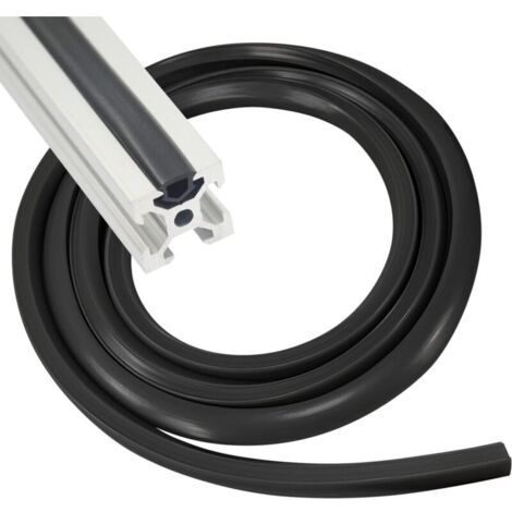 Profilé Aluminium Bandes de Chant pour Série 30X30-8 mm, Bande D'étanchéité Souple de Protection en PVC, Anti-poussière Bandes de Chant (Noir 10 m Slot)