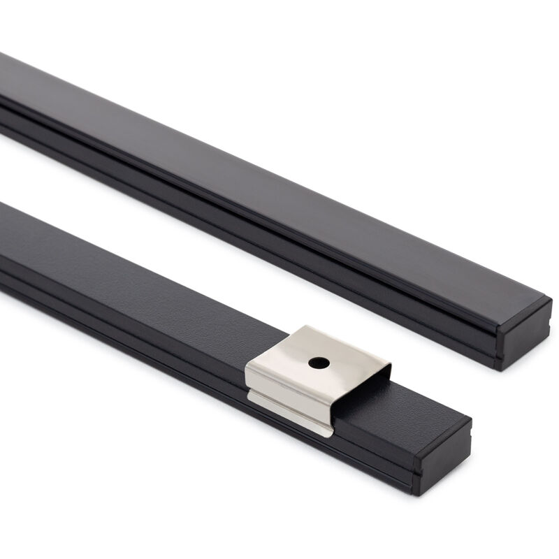 Ledkia - Profilé Aluminium En Saillie 16x9 pour Rubans led jusqu'à 10 mm Noir 2 m Noir translucide Ledkia - Profilé Aluminium En Saillie 16x9 pour Rubans led jusqu'à 10 mm Noir 2 m Noir translucide