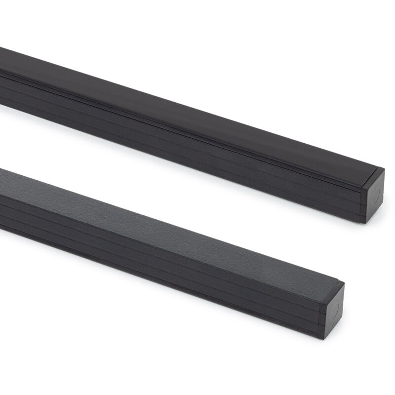 Profilé Aluminium En Saillie 12x12 pour Rubans LED jusqu'à 8 mm Noir 2 m Noir translucide