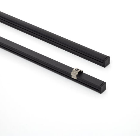 Profilé Aluminium En Saillie 8x8 pour Rubans LED jusqu'à 6 mm Noir 2 m Noir translucide
