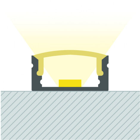 Profilé Aluminium en Saillie avec Capot Continu pour Ruban LED jusqu'à 12mm