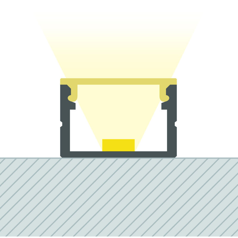 Profilé Aluminium en Saillie avec Capot Continu pour Ruban led jusqu'à 15 mm Noir 30 m Blanc translucide