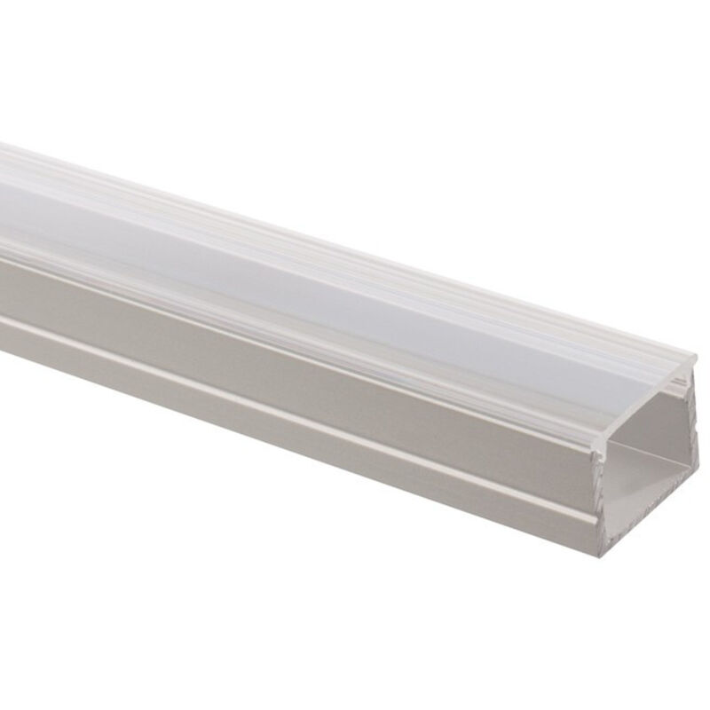 Profilé Aluminium en Saillie avec Capot Continu pour Ruban led jusqu'à 16mm Capot transparent 7 m