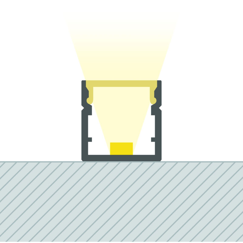Profilé Aluminium en Saillie avec Capot Continu pour Ruban led jusqu'à 8 mm Blanc 2 m Blanc translucide Profilé Aluminium en Saillie avec Capot Continu pour Ruban led jusqu'à 8 mm Blanc 2 m Blanc translucide