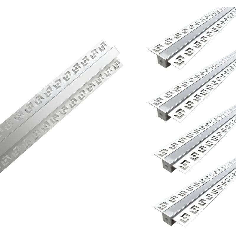 Silamp - Profilé Aluminium Encastrable 2m pour Ruban led Couvercle Blanc