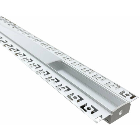 Profilé Aluminium encastré 1m pour Ruban LED Double Couvercle Bl