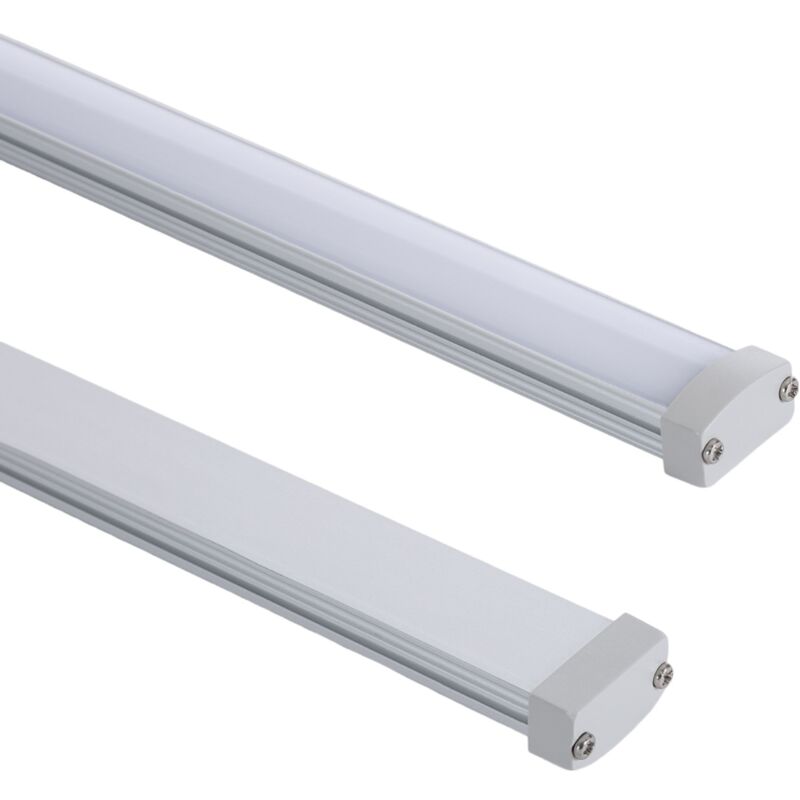 Profilé Aluminium Étanche IP65 En Saillie 2 m pour Rubans led jusqu'à 8 mm Aluminium 2 m Semi-transparent