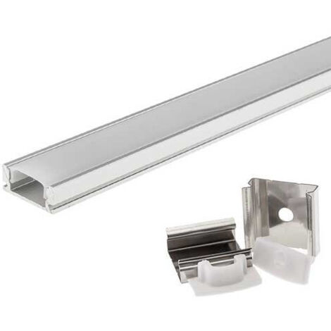 Tivendis Profil LED En Aluiniu EF2 Noir - 2 - Pour Bandes De LED