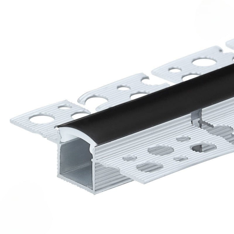 Profilé Aluminium Flexible 2M Cache Opaque Noir - silamp