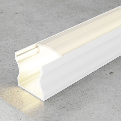 Profilé Aluminium Laqué Blanc Haut - 2 mètres Blanc - Ledme - LM3712