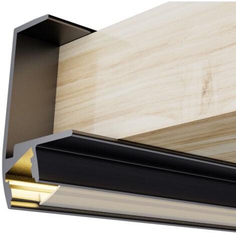 ILUMINASHOP Profilé aluminium laqué Keo Noir - 2 mètres Noir - Ledme - LM3845