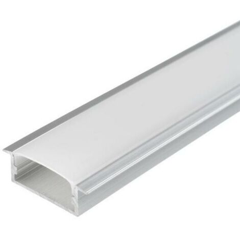 Profilé Aluminium Large Encastrable 2m pour Ruban LED - Cache Opaque Blanc