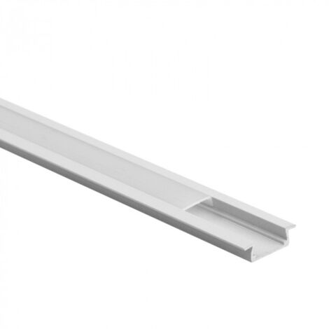 Profilé aluminium P02 blanc encastrable + diffuseur opaque / laiteux 200cm ECO LIGHT