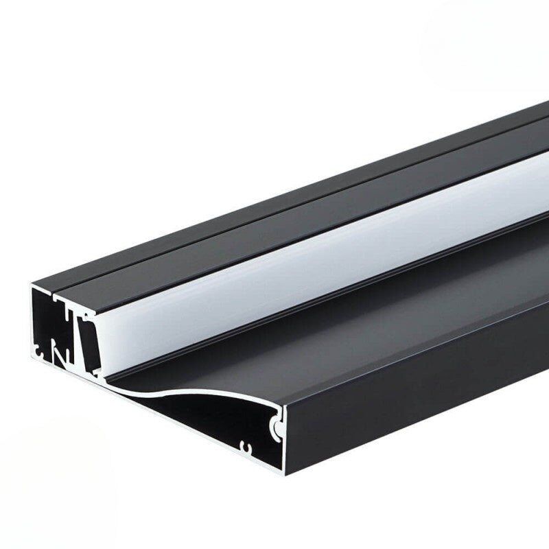 Silamp - Profilé Aluminium Plinthe Couleur Noir 2M pour Ruban led 10mm -