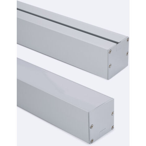 Profilé Aluminium Sixe Suspension avec Capot Continu pour Ruban LED jusqu'à 45 mm Blanc 2 m Blanc translucide
