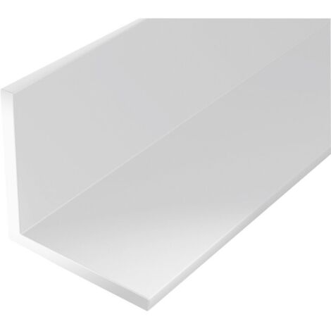 Profilé angle plastique 1000mm 20x20mm blanc – Épaisseur 1,5mm – Pour finition murs et sols – Résistant aux chocs – Alberts