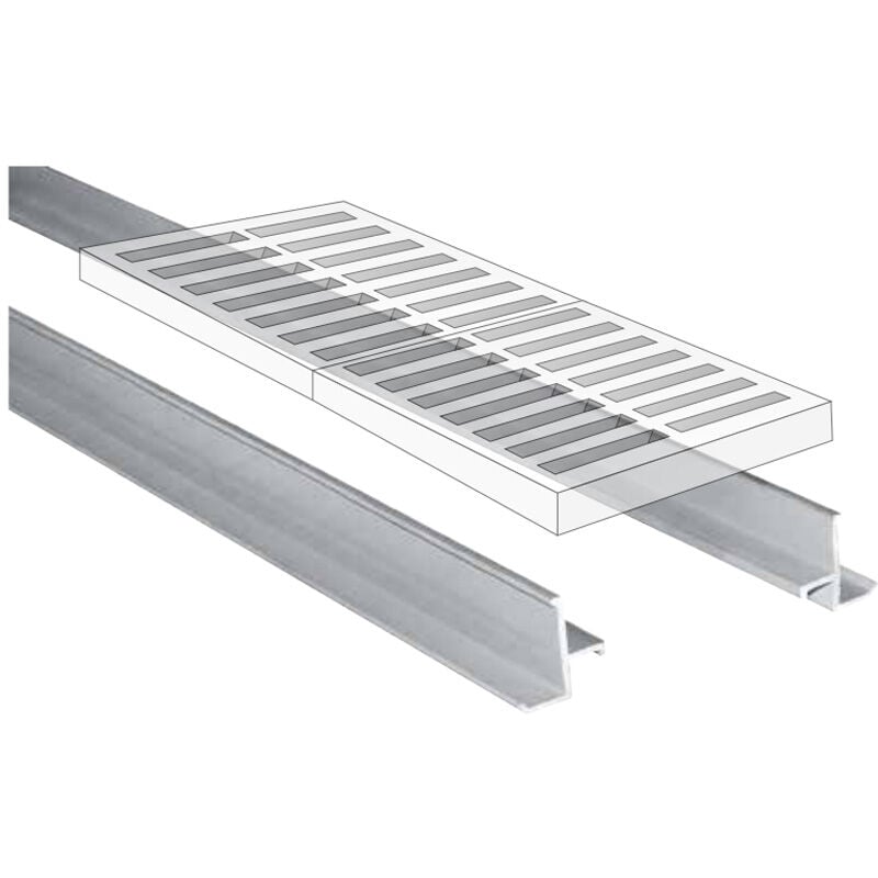 First Plast - Profile cadre 2,5 m pour caniveau / grille / tampon - hauteur 20 mm - gris