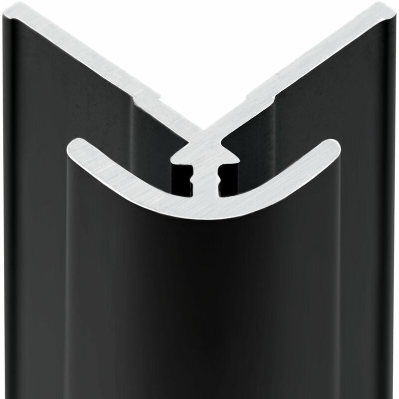 Profilé d'angle extérieur pour panneau mural de douche, DécoDesign Schulte Noir, 255 cm