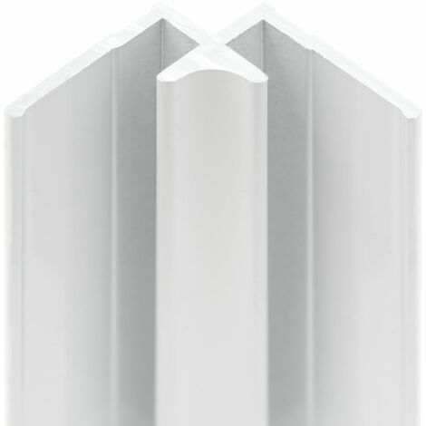Profilé d'angle intérieur pour panneau mural de douche, DécoDesign, Schulte, Blanc, 255 cm