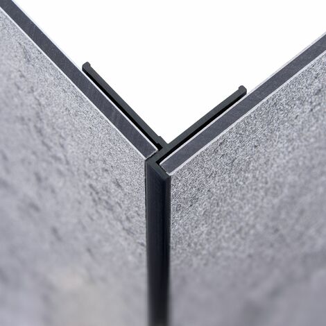 Schulte – Profilé d'angle pour panneau mural de douche 255 cm – Aluminium noir – Installation rapide sans outils – Finitions impeccables