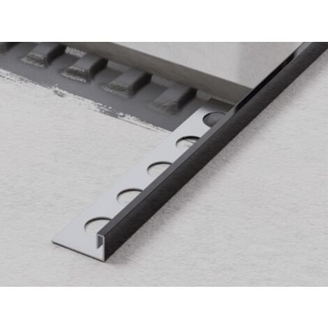 Profilé d’angle rectifié Js en acier inoxydable pour carrelage 1cm x 270cm - Noir brillant