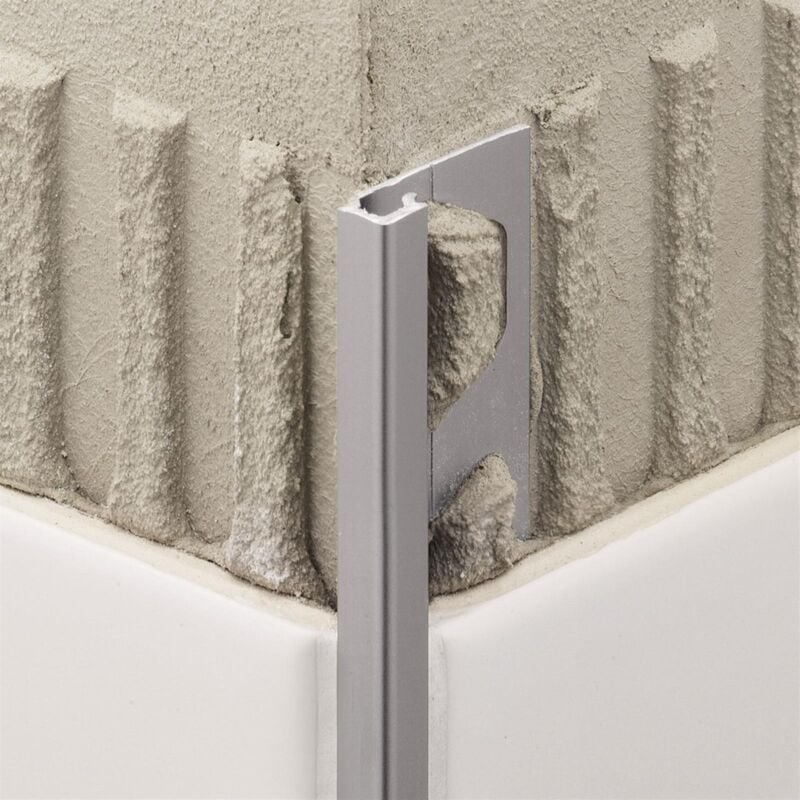 Profilé de finition QUADEC A - Aluminium chromé anodisé brossé - Hauteur: 10 mm - Barre de 2.5 m (prix au ml)