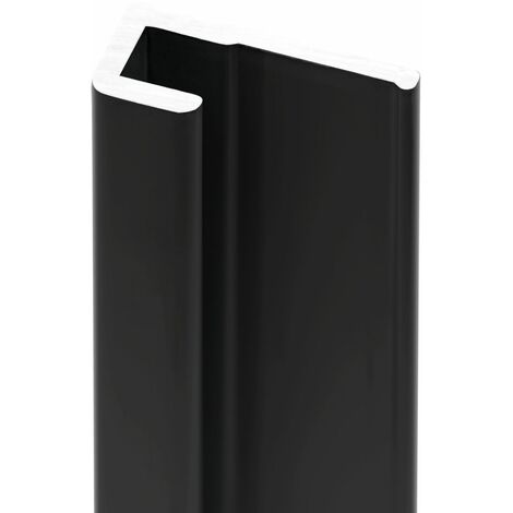 Profilé de finition pour panneau mural de douche, DécoDesign, Schulte, Noir, 255 cm