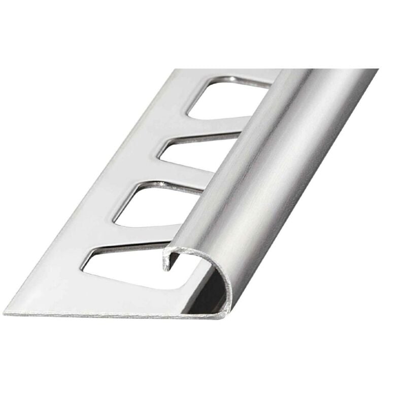Profilé de finition quart de rond - rondec- e - Acier inoxydable V4A - Finition: acier inoxydable - Longueur: 2,5 m -Hauteur: 12,5 mm