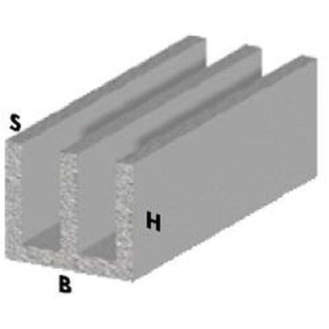 Profilé de finition sol et mur aluminium 200 cm – Double canal U 20 x 10 x 1 mm – Finition argentée pour applications durables – Inferramenta - CM 200 H