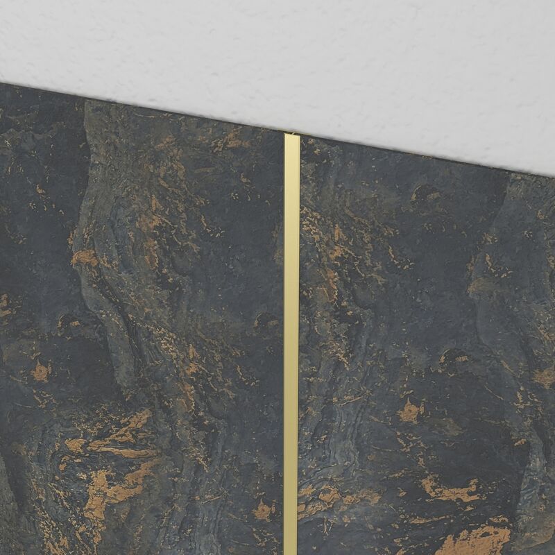 Profilé de jonction en Aluminium Finition Or Brossé pour Panneaux Muraux - 20x5x2100 mm