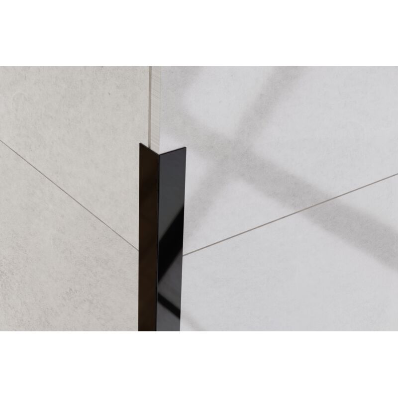 Profil décoratif l angulaire en acier inoxydable 2cm x 244cm - Noir brillant