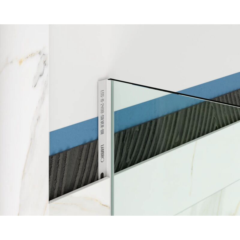 Profilé en acier inoxydable pour montage mural sur verre 8-10mm de douche 11mm x 2000mm - argent satiné