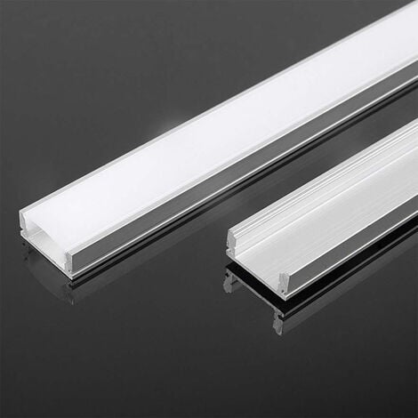 Profilé en aluminium de couleur argent pour bande LED Couverture satinée 200017.66.9mm