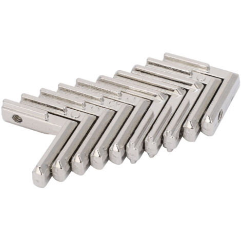 Profilé en aluminium en forme de L, connecteur d'angle intérieur, assemblage, supports en acier au carbone (UE-2020)