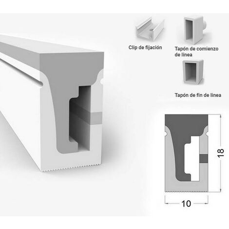 Profilé en silicone flexible 10x18mm pour ruban LED
