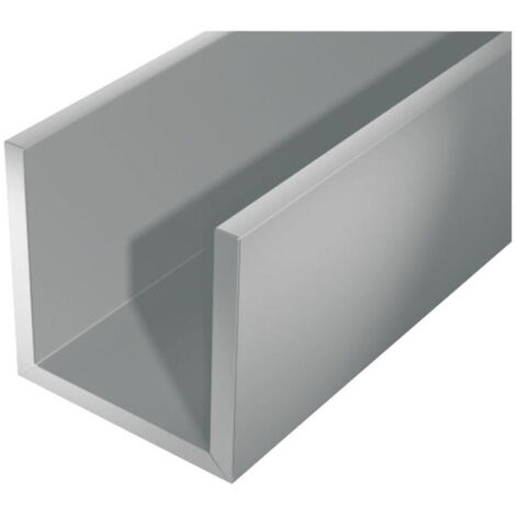 Profilé en U aluminium 1000 x 15 x 10 mm – Finition argent – Épaisseur 1,5 mm – Pour applications en bricolage – Alberts