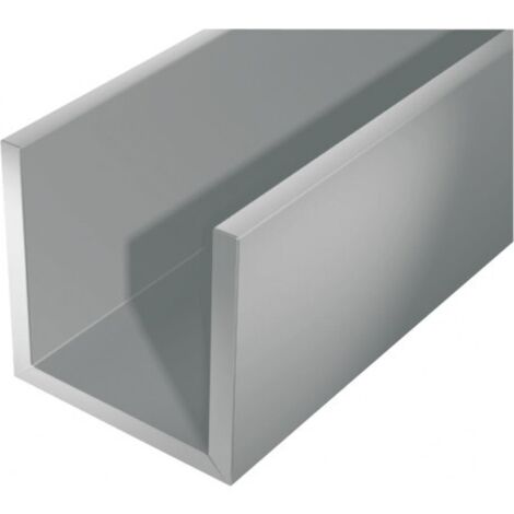 Profilé en U aluminium argent 2000x10x8mm – Épaisseur 1,3mm – Pour finitions murales et de sol – Résistant à l'humidité – Alberts