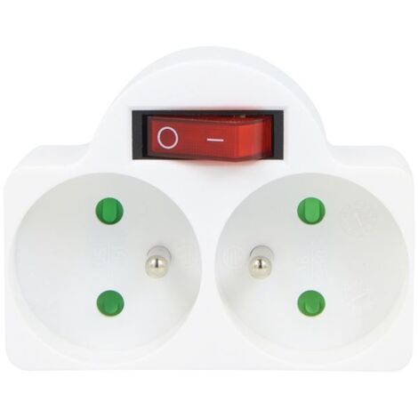 PROFILE - Fiche biplitte 2x16a +interrupteur blister