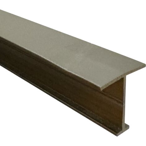 Profilé H pour façade de placard pour un effet japonisant, permet de lier deux panneaux Lg 1.5m (1000 x 119 x 24 mm, Inox Brossé) HOMEWELL