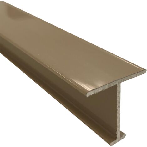 Profilé H pour façade de placard pour un effet japonisant, permet de lier deux panneaux Lg 1m (1000 x 119 x 24 mm, Taupe Beige) HOMEWELL